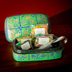 Hand-Painted Kashmiri Keepsake Box with Tea