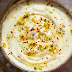 Shrikhand (Yoghurt Saffron Pudding)