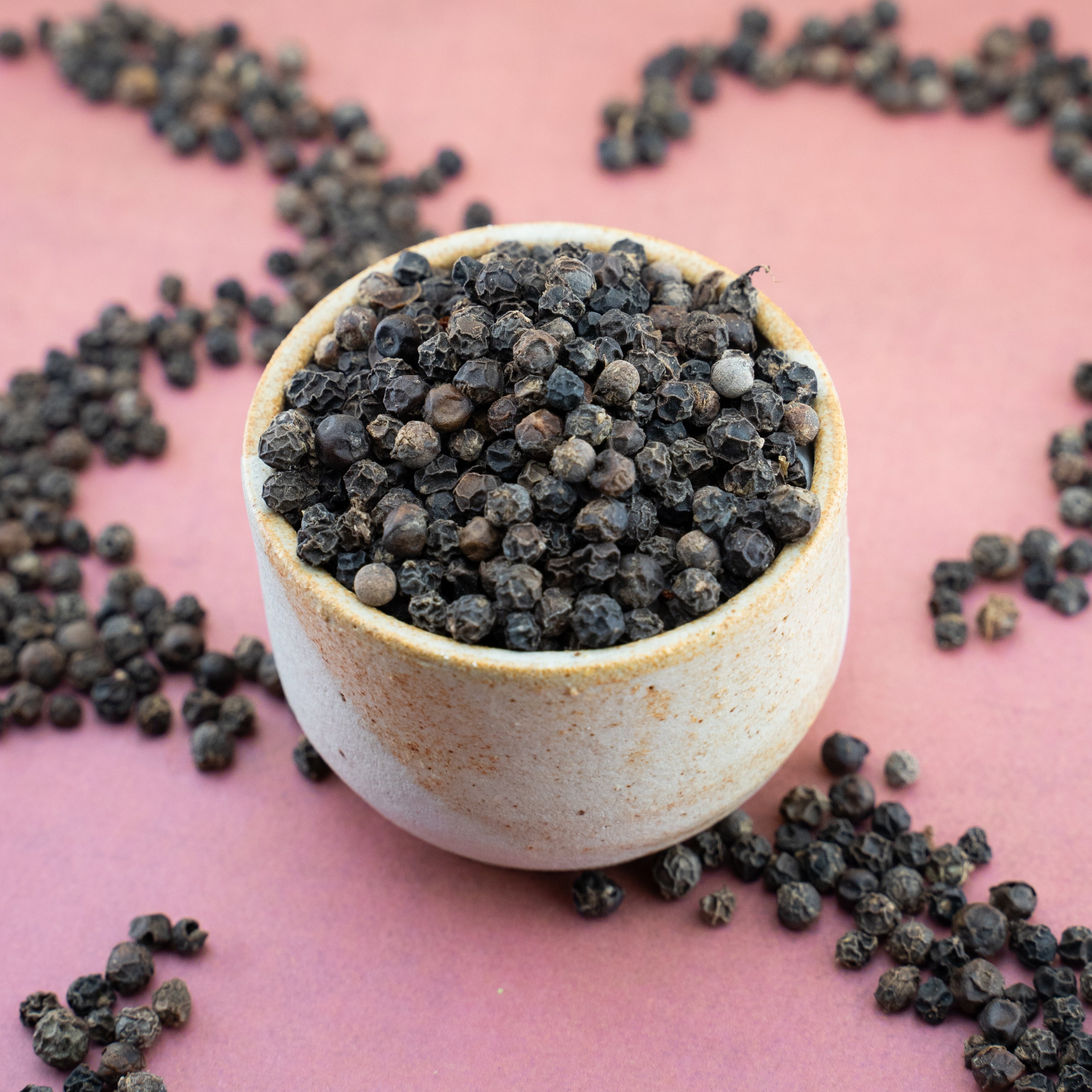 South Indian Black Peppercorns in Mill